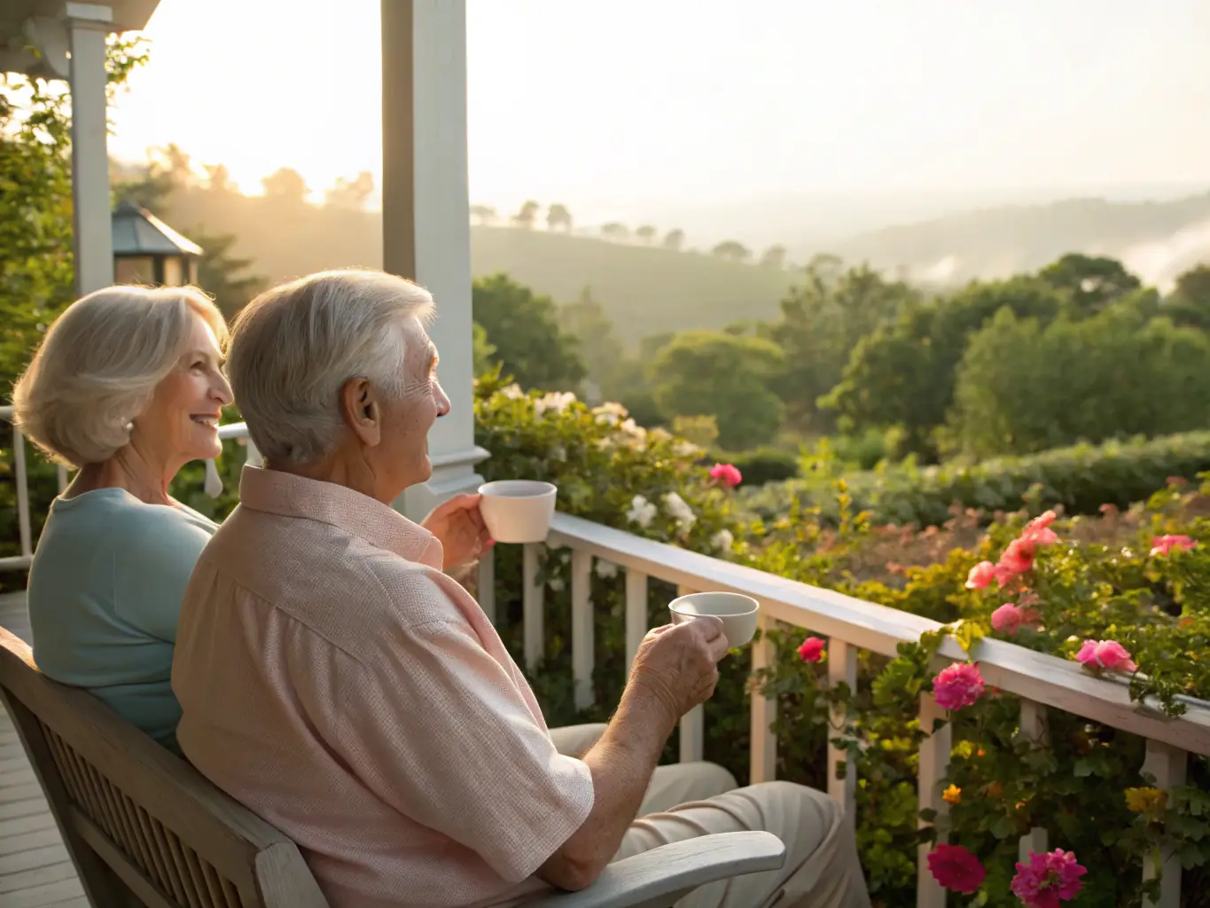 An image depicting a happy retired couple enjoying their life in India, symbolizing the peace of mind and financial security achieved through Solarvision's pension planning services.
