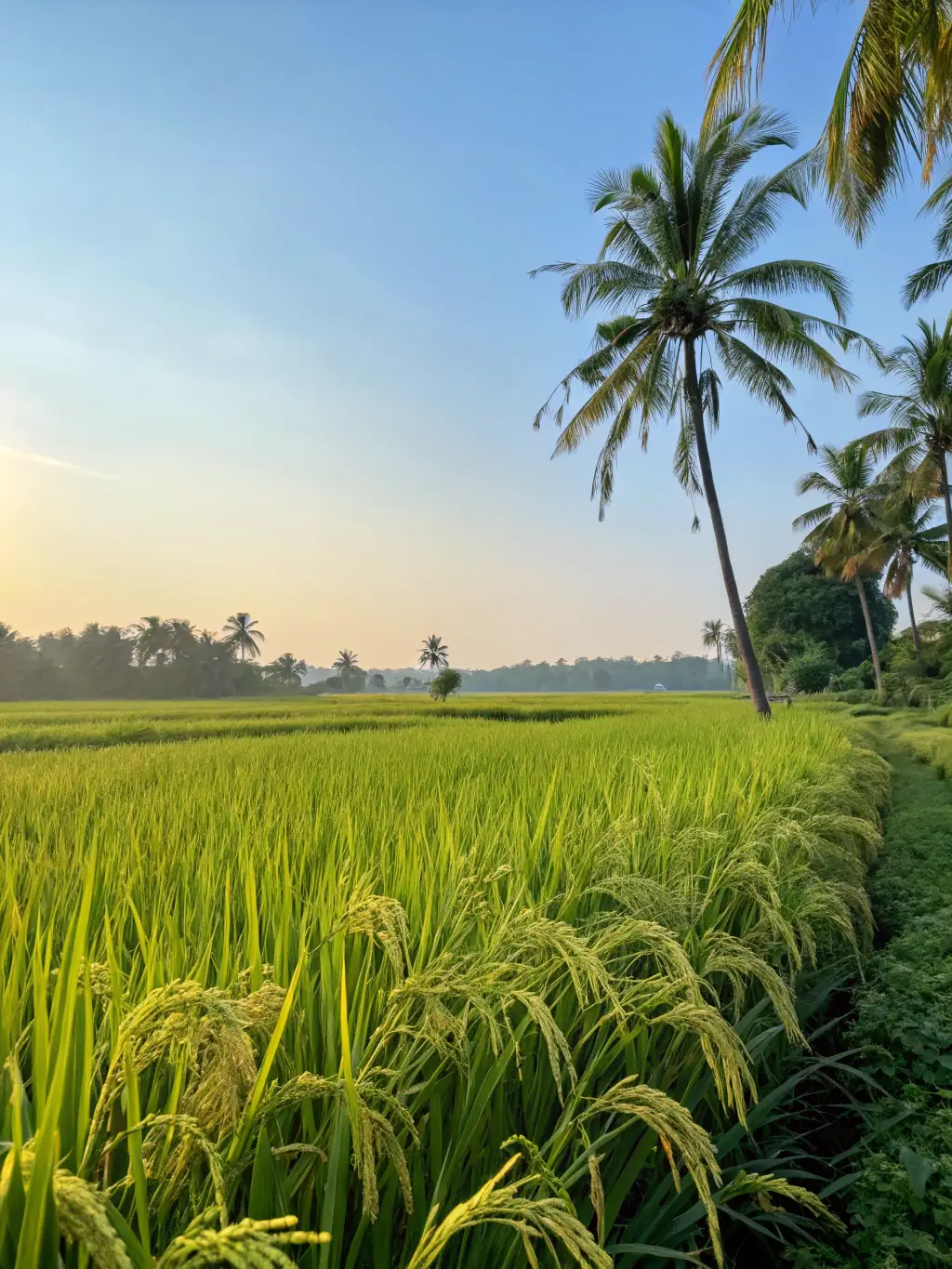A lush green field in rural India, symbolizing agricultural land and the potential for long-term investment.